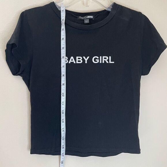 FashionNova|BabyGirL|Crop Top|Small| Cotton| Tee  - Picture 4 of 6